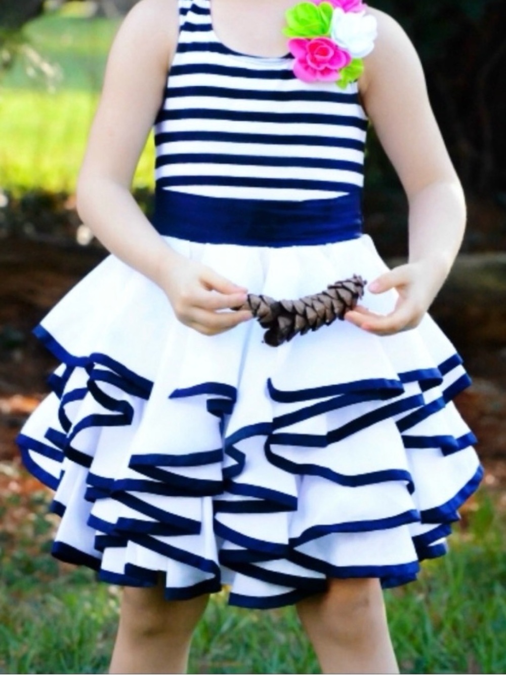 Biscotti • Racerback Stripe Ruffle Dress - 4T